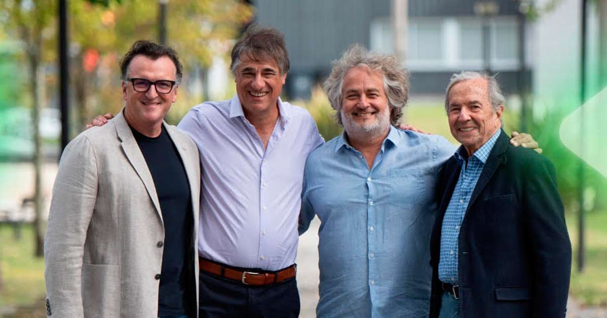 Martin Migoya (CEO y Co-Fundador de Globant), Nicols Jodal (CEO y Co-Fundador de GeneXus), Guibert Englebienne (Co-Fundador de Globant y Presidente de Globant X) y Breogn Gonda (Co-Founder and Chairman of GeneXus)